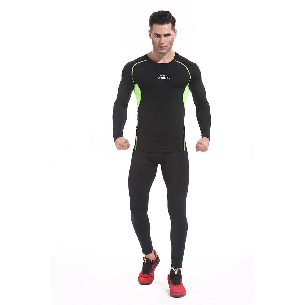 XD16 Men Fitness Sport Tight Long Sleeve T-shirt Size M - Green