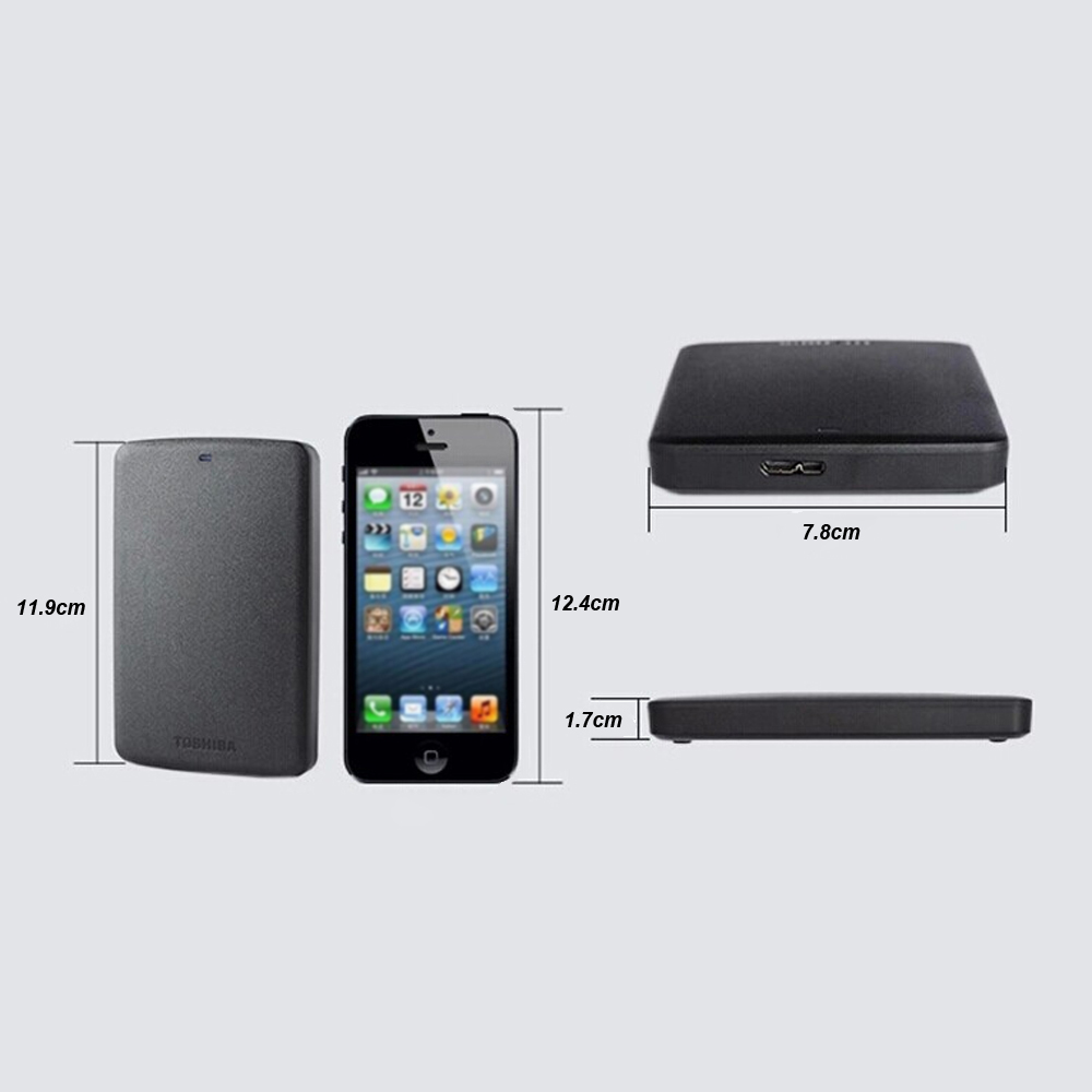 Toshiba HDTB305YK3AA 500GB Portable Mobile External HDD USB 3.0 2.5 Inch Desktop Hard Disk Drive - Black