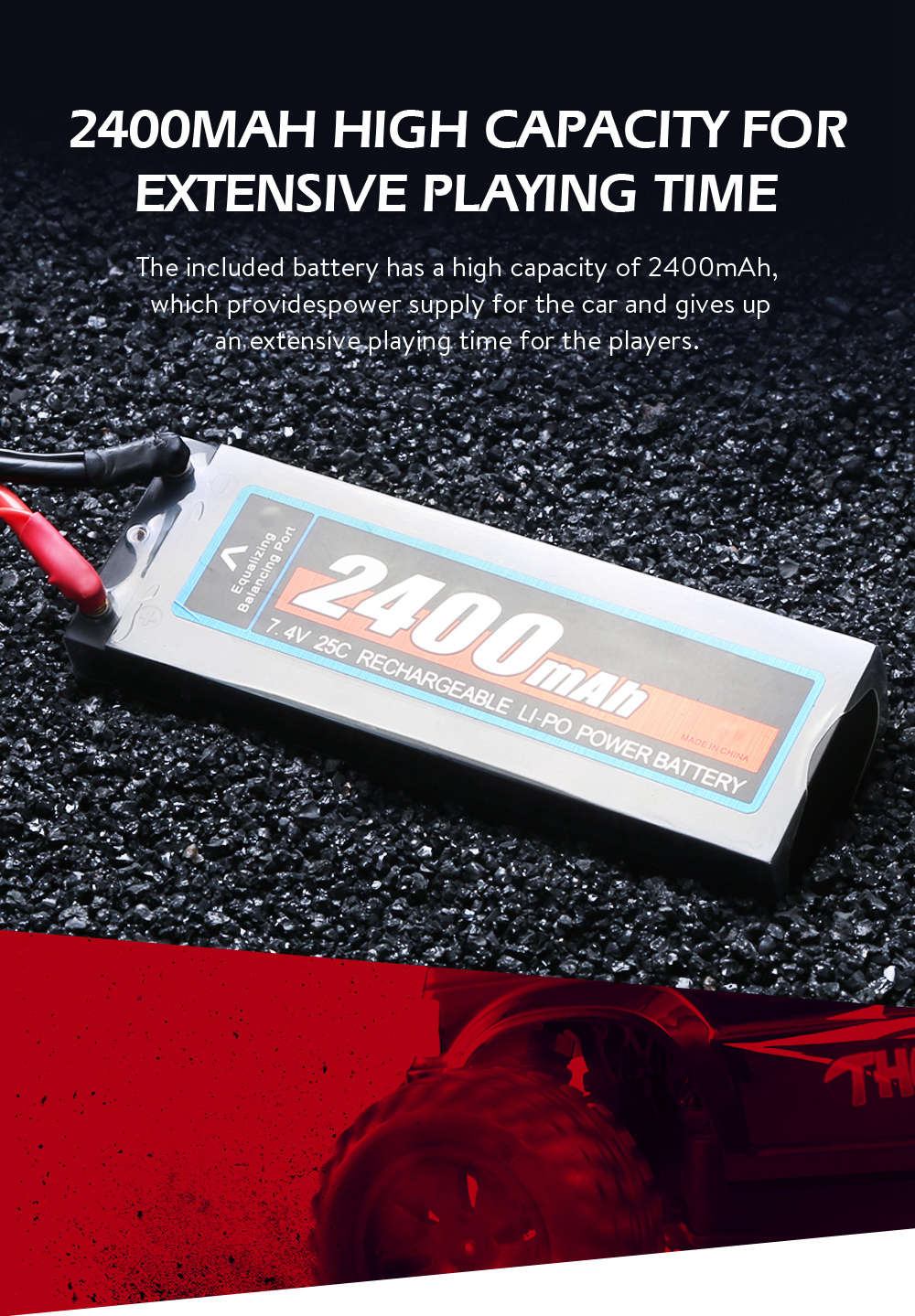 JJRC Q48 THUNDER 2.4G 1:10 4WD Waterproof Brushless 70km/h Off-road RC Car Monster Truck RTR - Blue