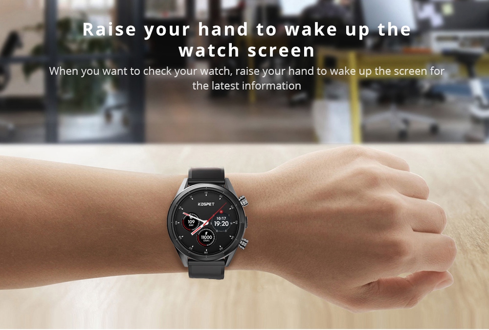 Kospet Hope Lite 4G Smartwatch Phone Android 7.1 MTK6739 Quad Core 1G RAM 16G ROM 1.39 Inch AMOLED Screen GPS WiFi Heart Rate Monitor Silicone Strap - Black