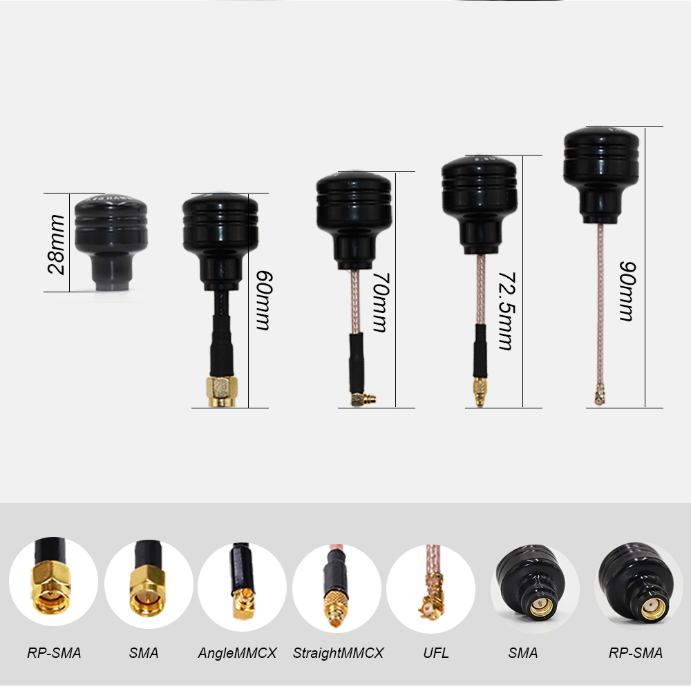 HGLRC Hammer RHCP 5.8G 5dBi Super Mini Antenna For FPV Racing Drone - UFL