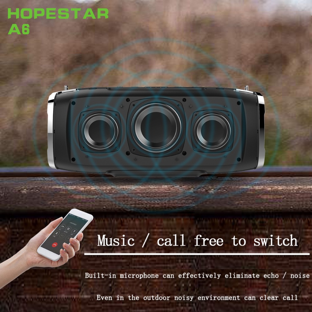 HOPESTAR A6 Wireless Bluetooth Speaker 34W IPX6 Water-resistant Power Bank - Black