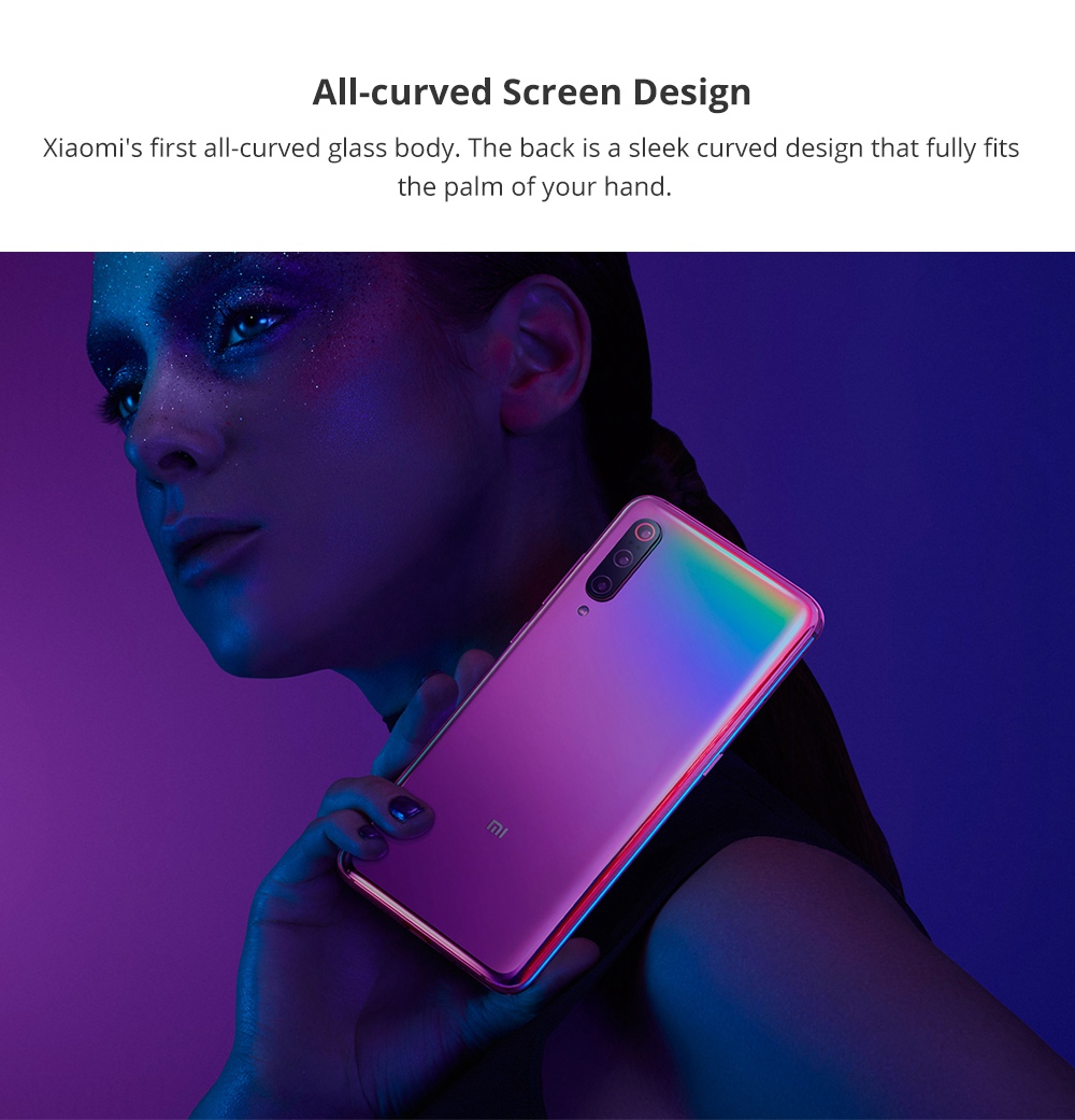 Xiaomi Mi 9 6.39 Inch 4G LTE Smartphone Snapdragon 855 6GB 128GB 48.0MP+12.0MP+16.0MP Triple Rear Cameras MIUI 10 In-display Fingerprint NFC Fast Charge - Blue
