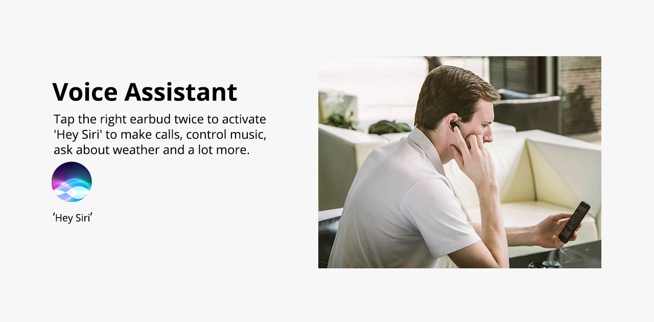 Tronsmart Encore Spunky Buds Bluetooth 5.0 TWS Earbuds 12 Hours Playtime Siri Assistant IPX5 Water Resistant- Black