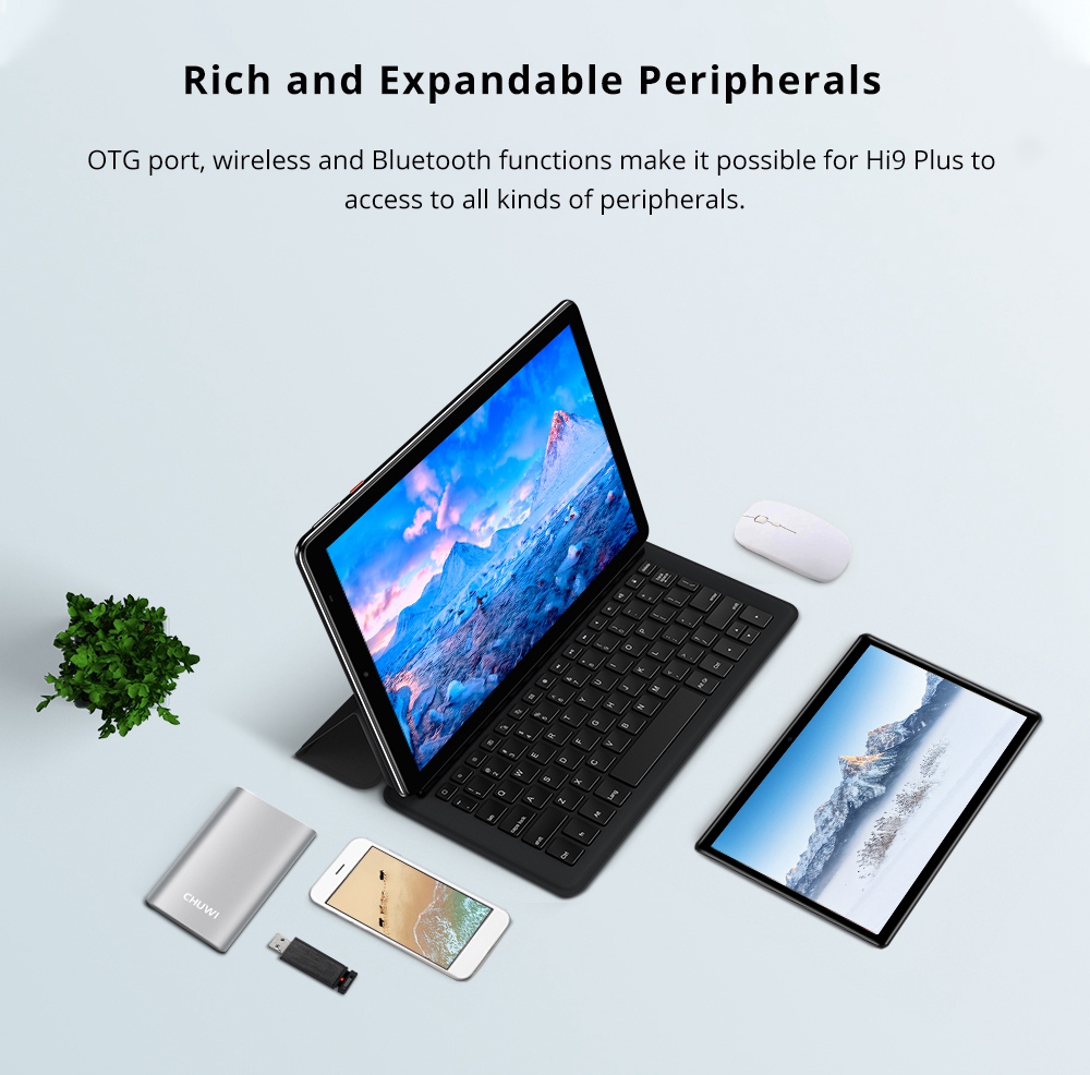 Chuwi Hi9 Plus 4G Phablet MTK6797 Deca Core 10.8" IPS 2K 2560*1600 4GB RAM 64GB ROM Android 8.0 Dual SIM Dual Standby - Black
