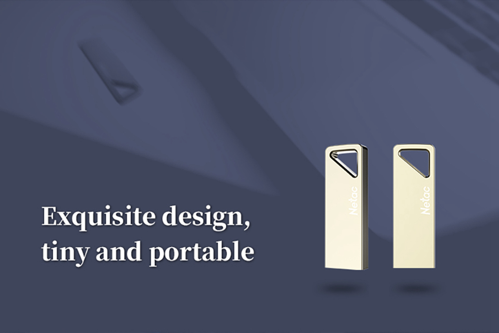 Netac U326 32GB Waterproof Metal USB2.0 Flash Drive Built-in Encryption Software - Golden