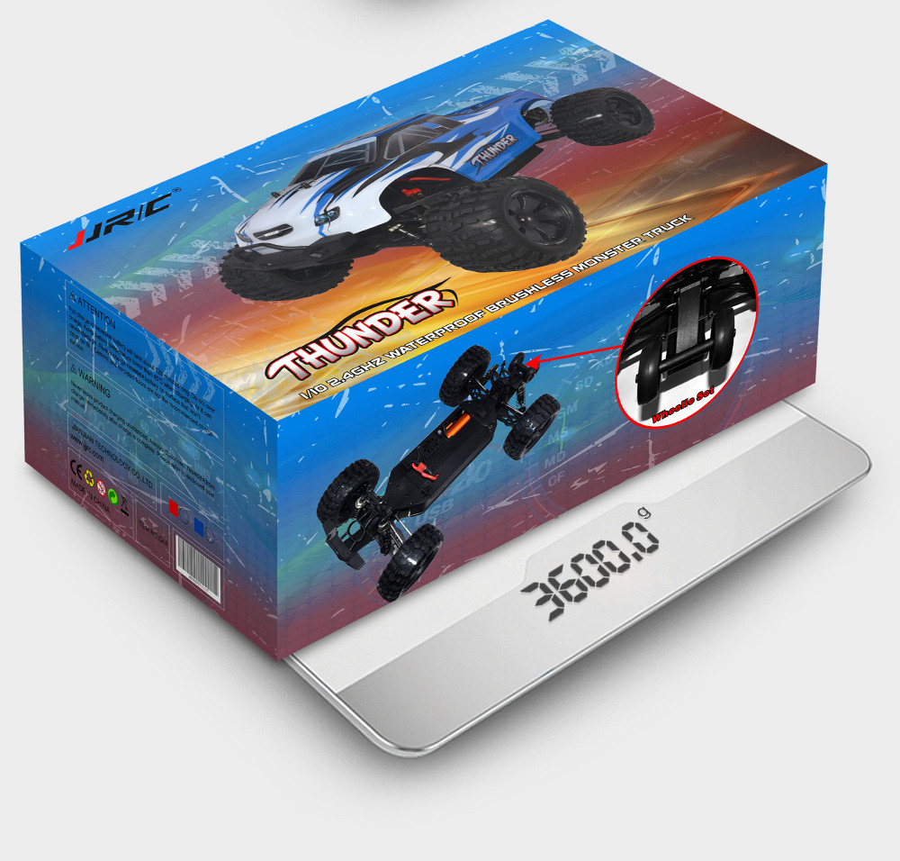 JJRC Q48 THUNDER 2.4G 1:10 4WD Waterproof Brushless 70km/h Off-road RC Car Monster Truck RTR - Red