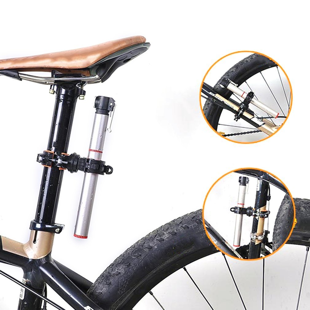 Universal Bike LED Flashlight Mount Holder 360 Degree Rotation Bicycle Accessory - Black + White