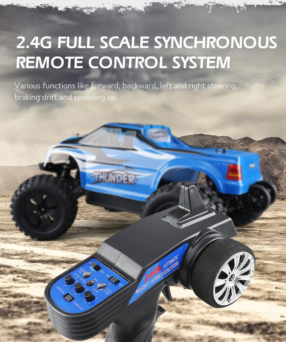 JJRC Q48 THUNDER 2.4G 1:10 4WD Waterproof Brushless 70km/h Off-road RC Car Monster Truck RTR - Blue