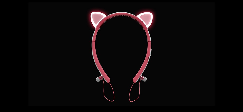 Tronsmart Bunny Ears Bluetooth Headphones with LED Light - Pink
