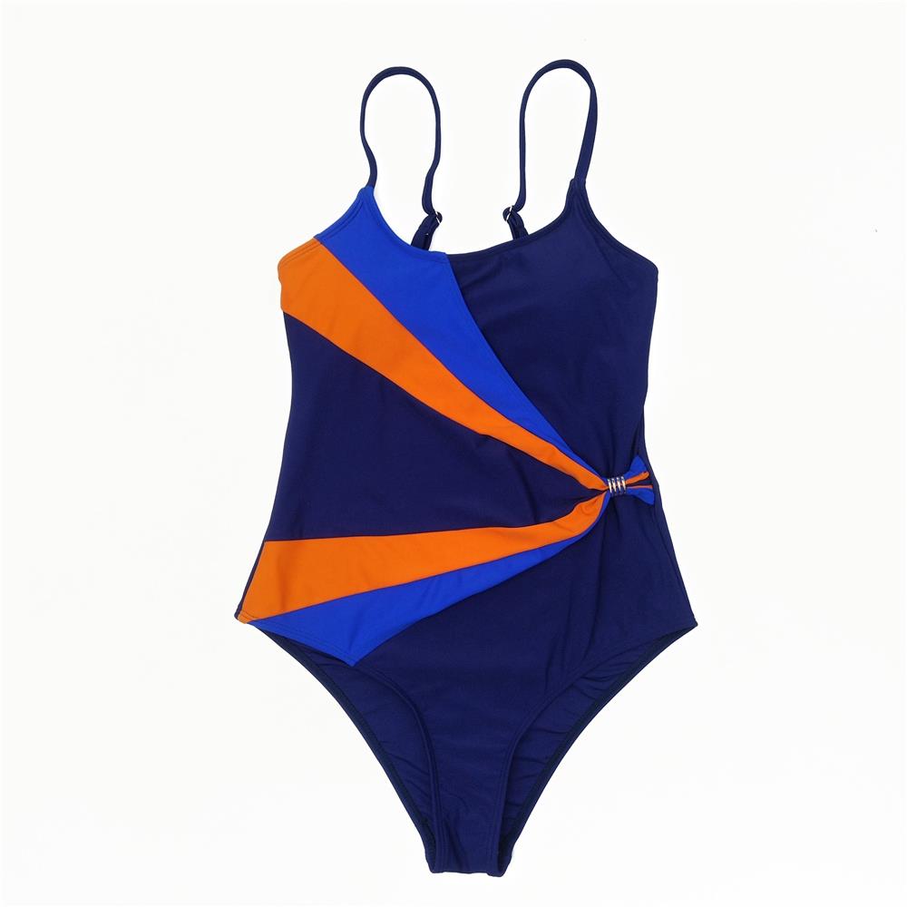 BK90 Women One-piece Hight Cut Swimwear Size S - Navy Blue