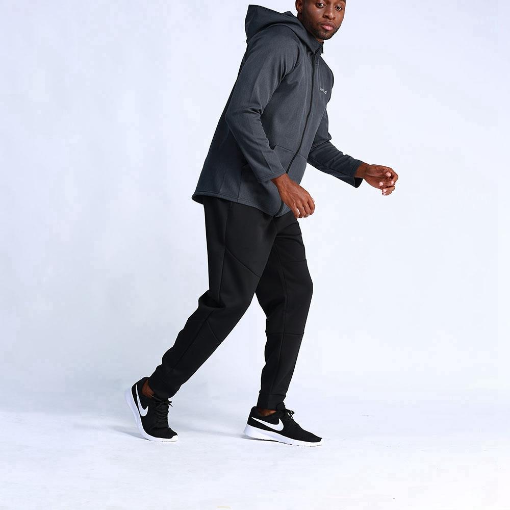 T65 Men Hooded Casual Coat Sport Fitness Active Jacket Size M - Dark Grey