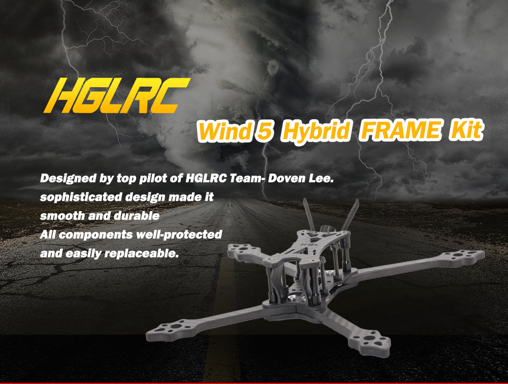 HGLRC Wind 5 5inch Hybrid Frame Kit Arm 6mm for FPV Racing Drone