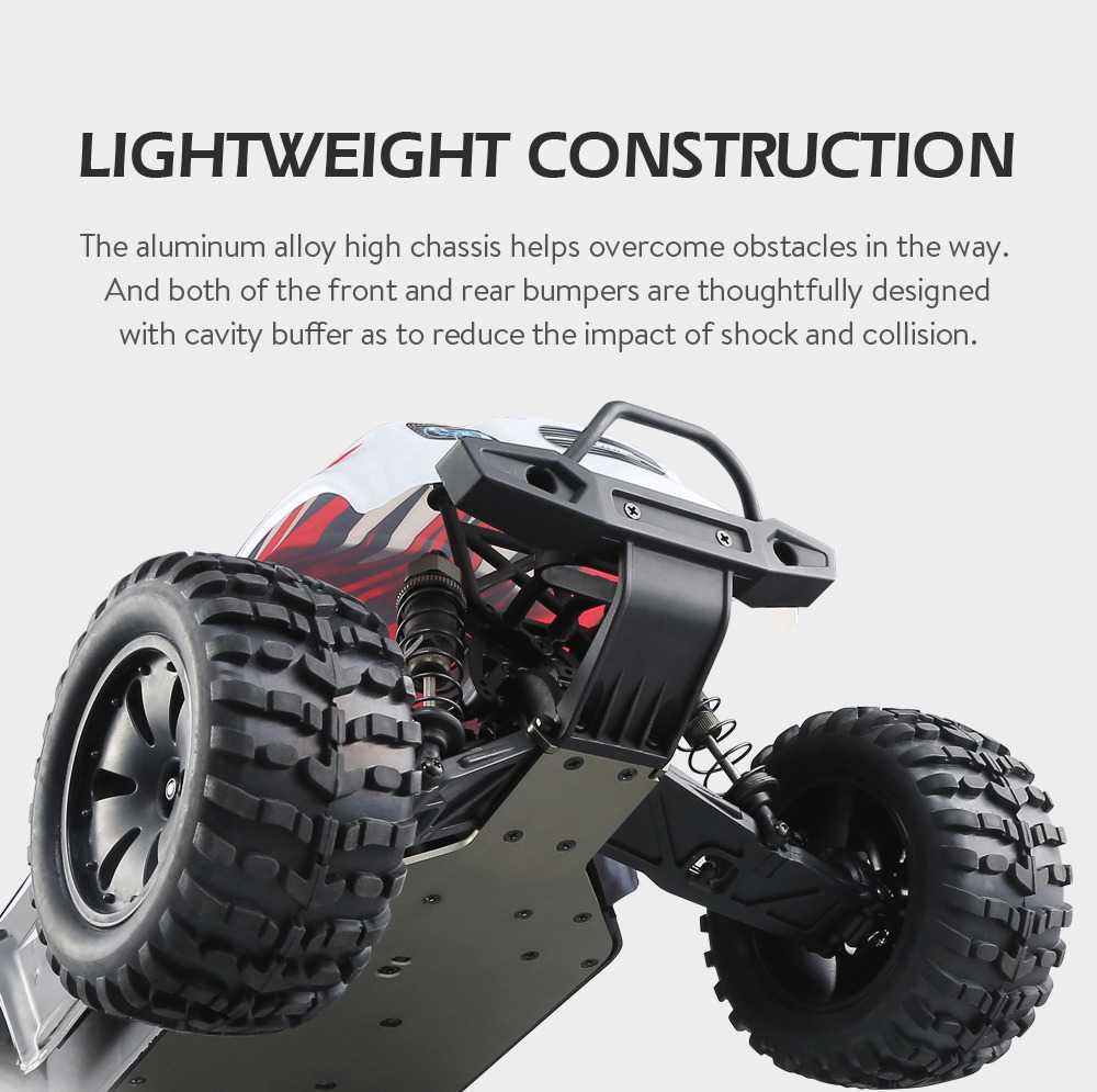 JJRC Q48 THUNDER 2.4G 1:10 4WD Waterproof Brushless 70km/h Off-road RC Car Monster Truck RTR - Red