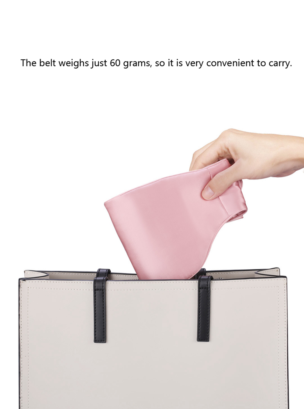 Xiaomi PMA Heating Waist Belt 100% Real Silk Graphene Therapy Ultralight Body Heater Massager - Pink
