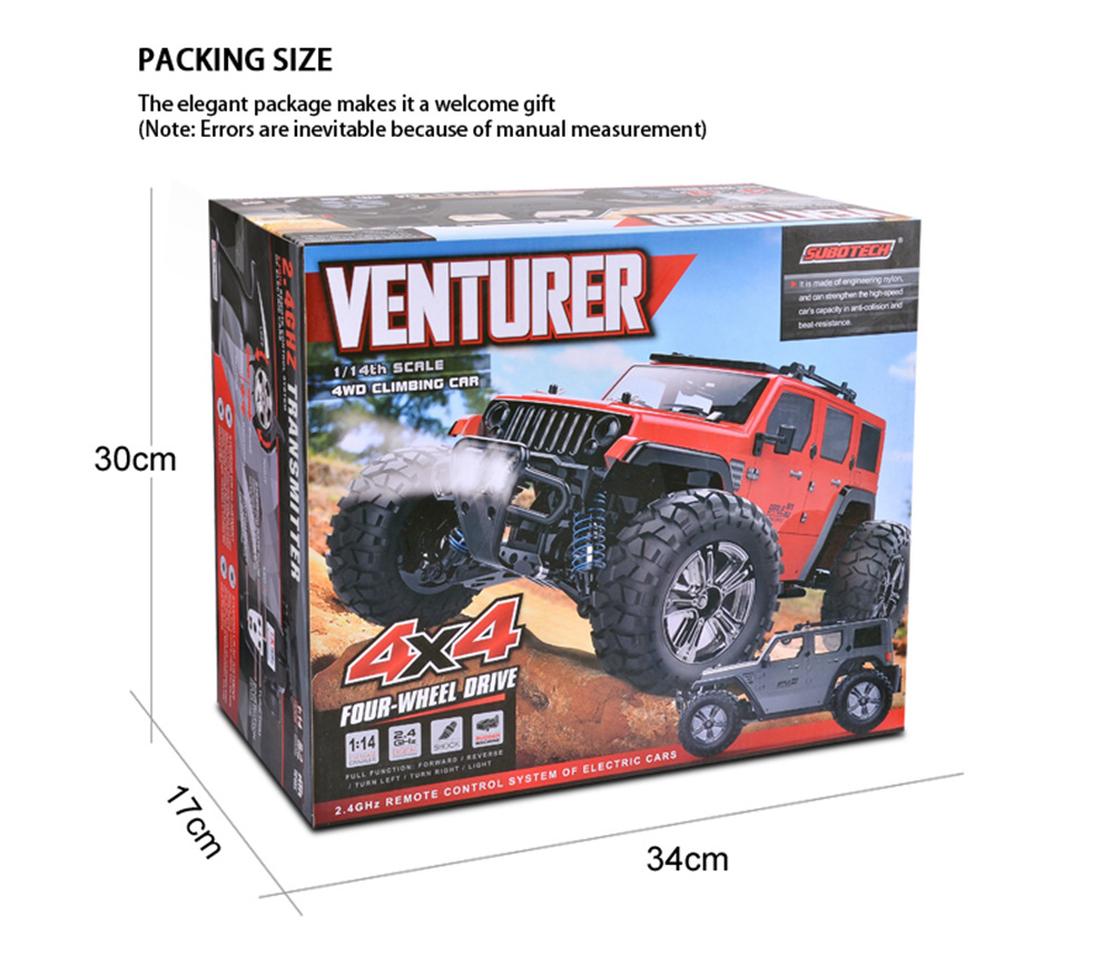 SUBOTECH BG1521 Golory 2.4G 1:14 4WD Brushed Off-road RC Car RTR - Gray