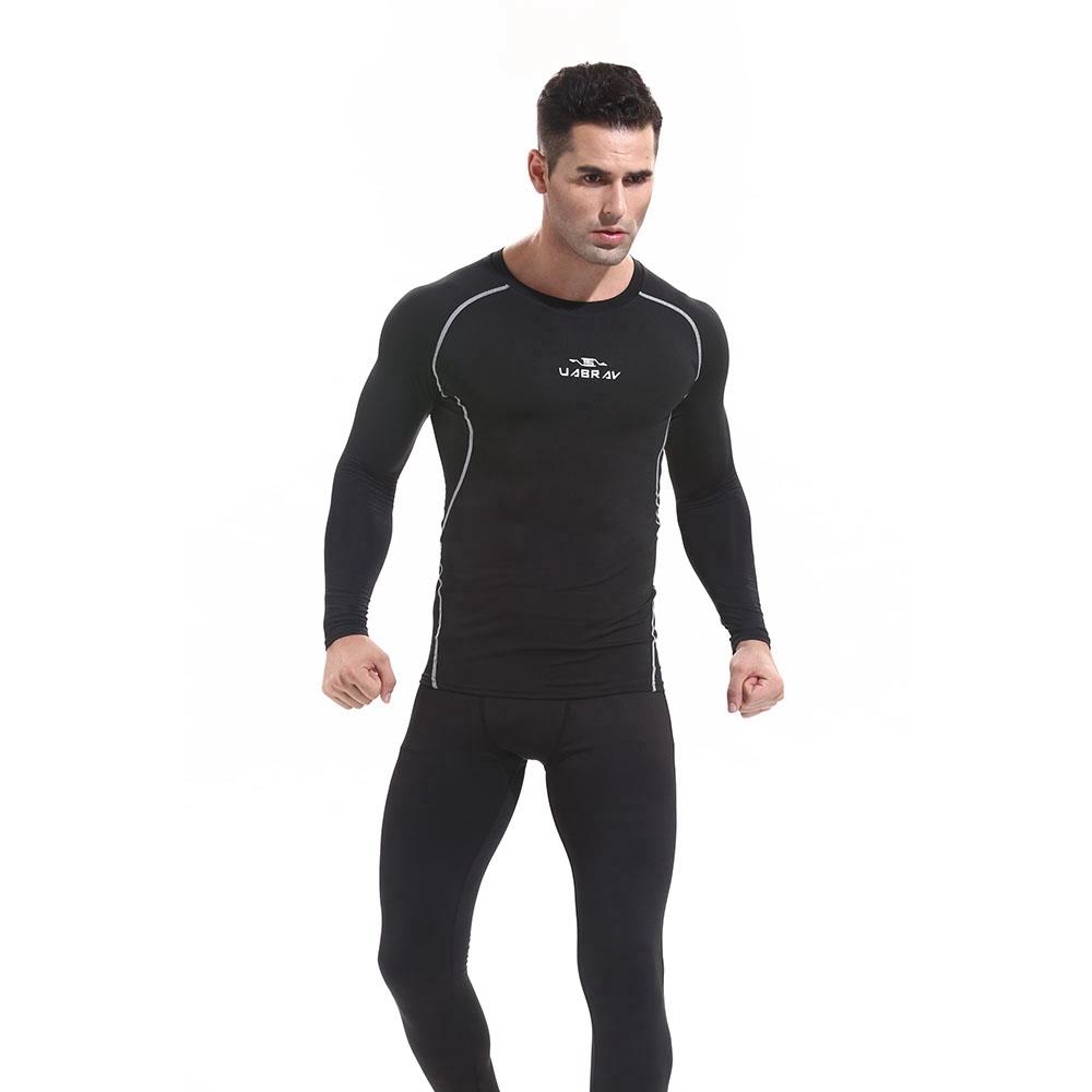 XD16 Men Fitness Sport Tight Long Sleeve T-shirt Size L - Green