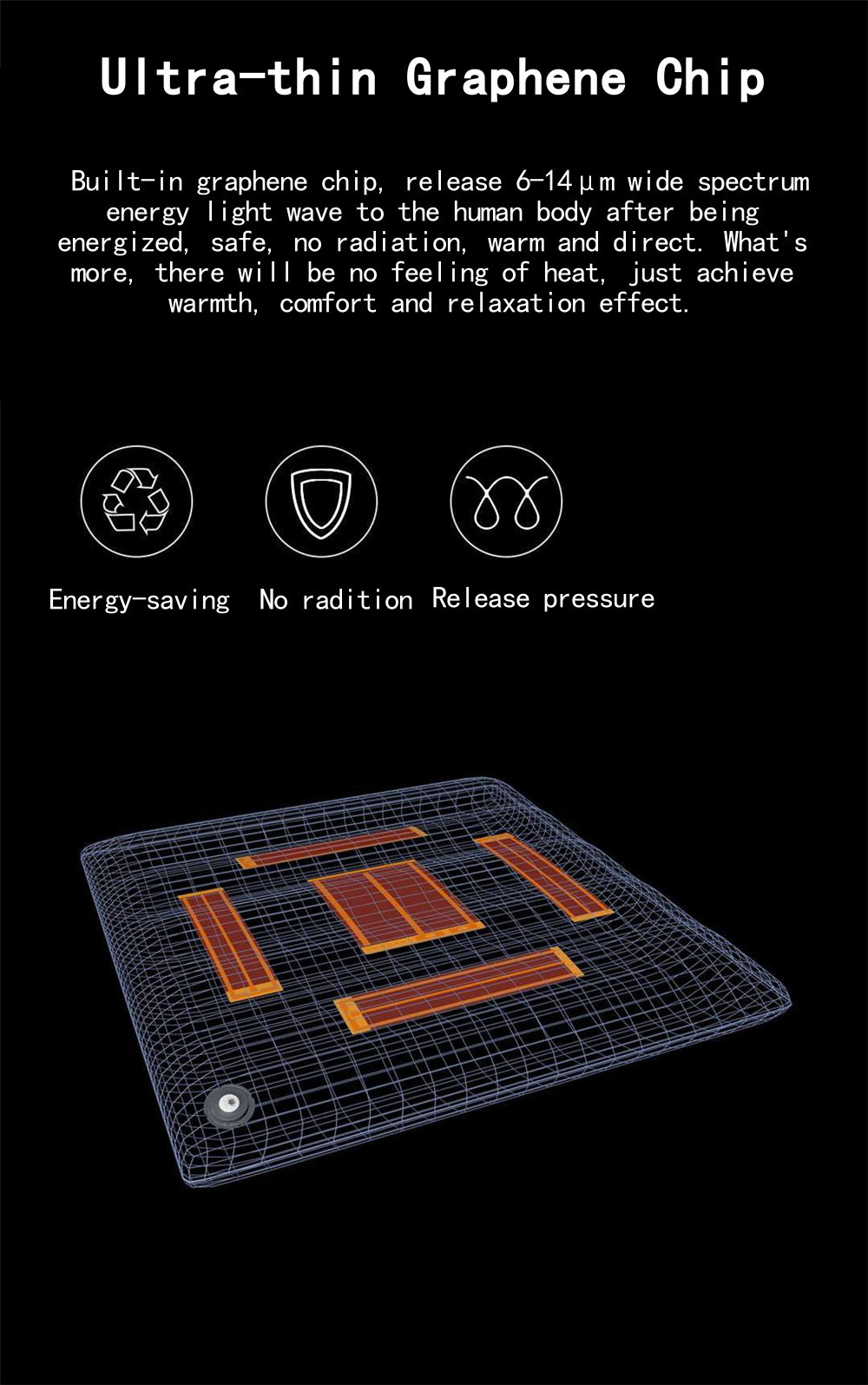 XIAOMI PMA M10 Heated Seat Cushion Graphene Infrared Fast Warm Pad for Car Home Office - Blue