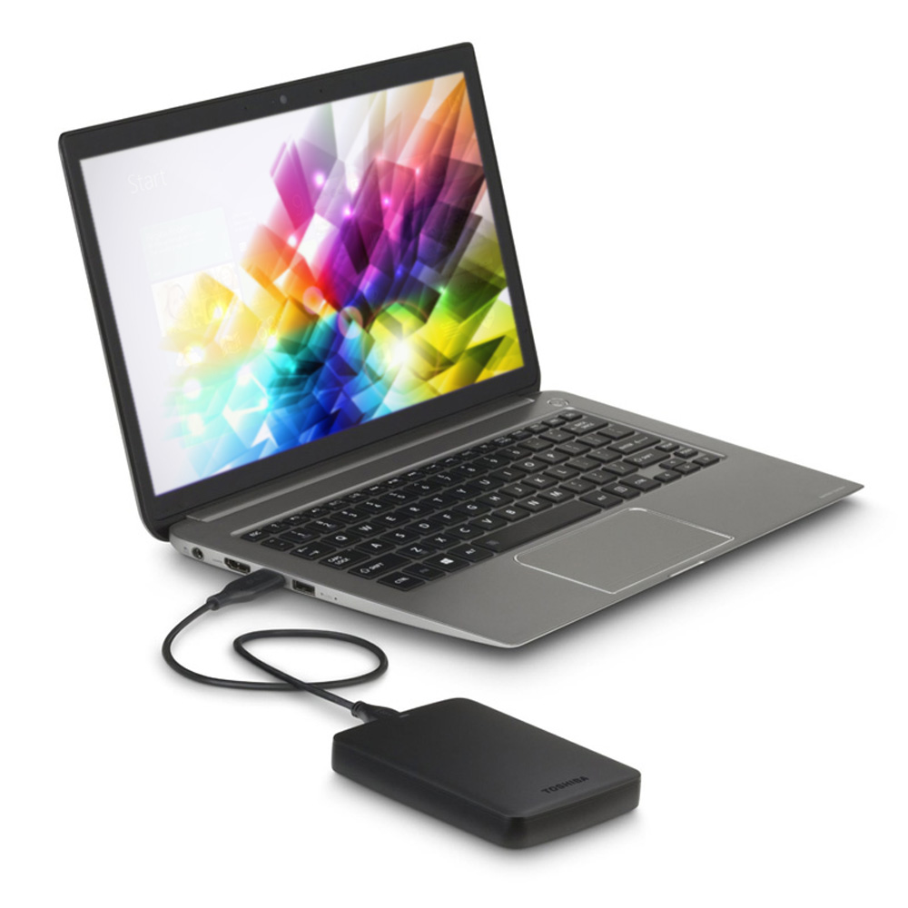 Toshiba HDTB310YK3AA 1TB Portable Mobile External HDD USB 3.0 2.5 Inch Desktop Hard Disk Drive - Black