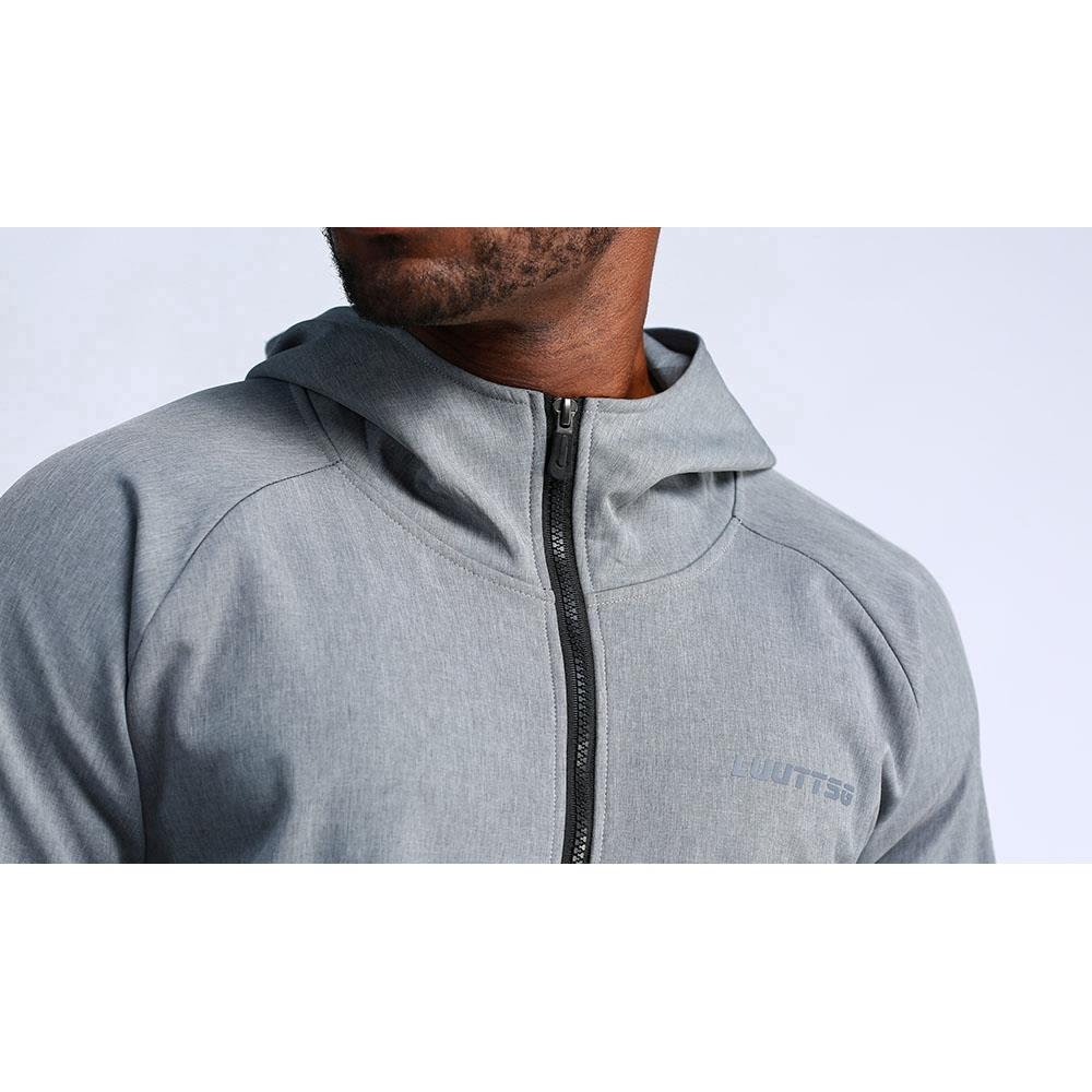 T65 Men Hooded Casual Coat Sport Fitness Active Jacket Size XXL - Grey