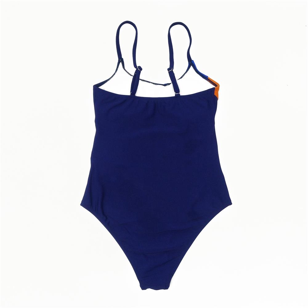 BK90 Women One-piece Hight Cut Swimwear Size S - Navy Blue