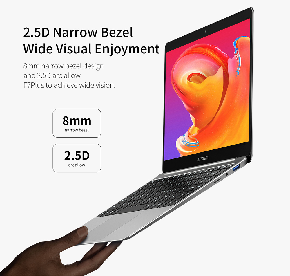 Teclast F7 Plus Laptop Intel Celeron N4100 Quad Core 14 Inch 1920*1080 IPS Screen 8GB RAM 128GB SSD Windows 10 - Silver