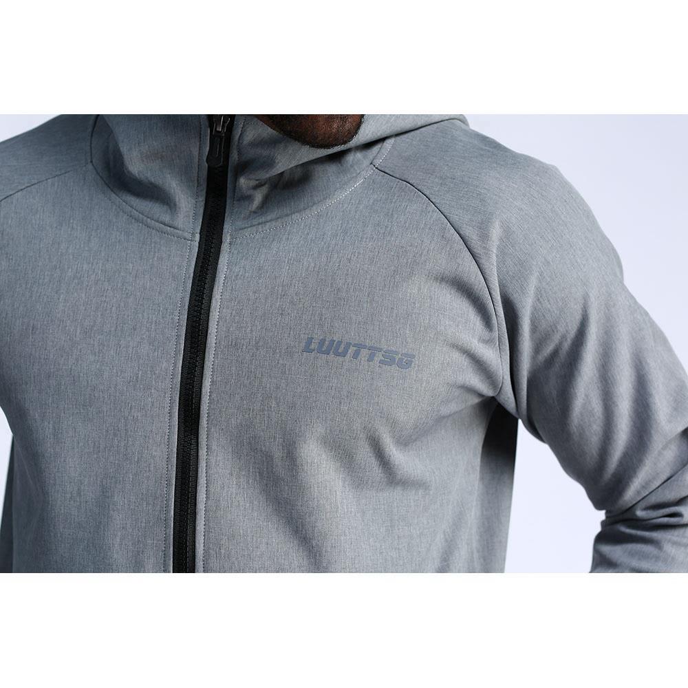 T65 Men Hooded Casual Coat Sport Fitness Active Jacket Size XXL - Grey