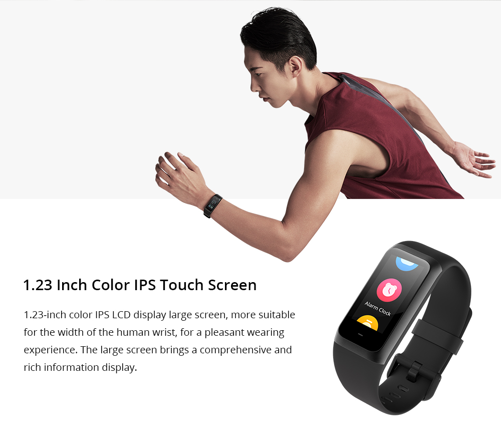 Original Xiaomi Huami Amazfit Cor 2 Smart Bracelet 2.5D Color IPS Touch Screen 1.23 Inch English Version 5ATM Water Resistant - Black