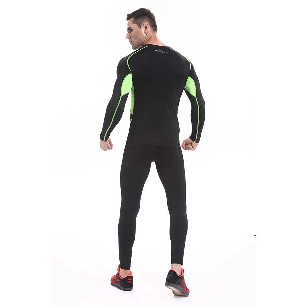 XD16 Men Fitness Sport Tight Long Sleeve T-shirt Size L - Green