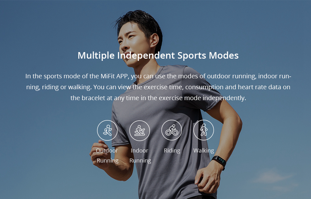 Original Xiaomi Huami Amazfit Cor 2 Smart Bracelet 2.5D Color IPS Touch Screen 1.23 Inch English Version 5ATM Water Resistant - Black