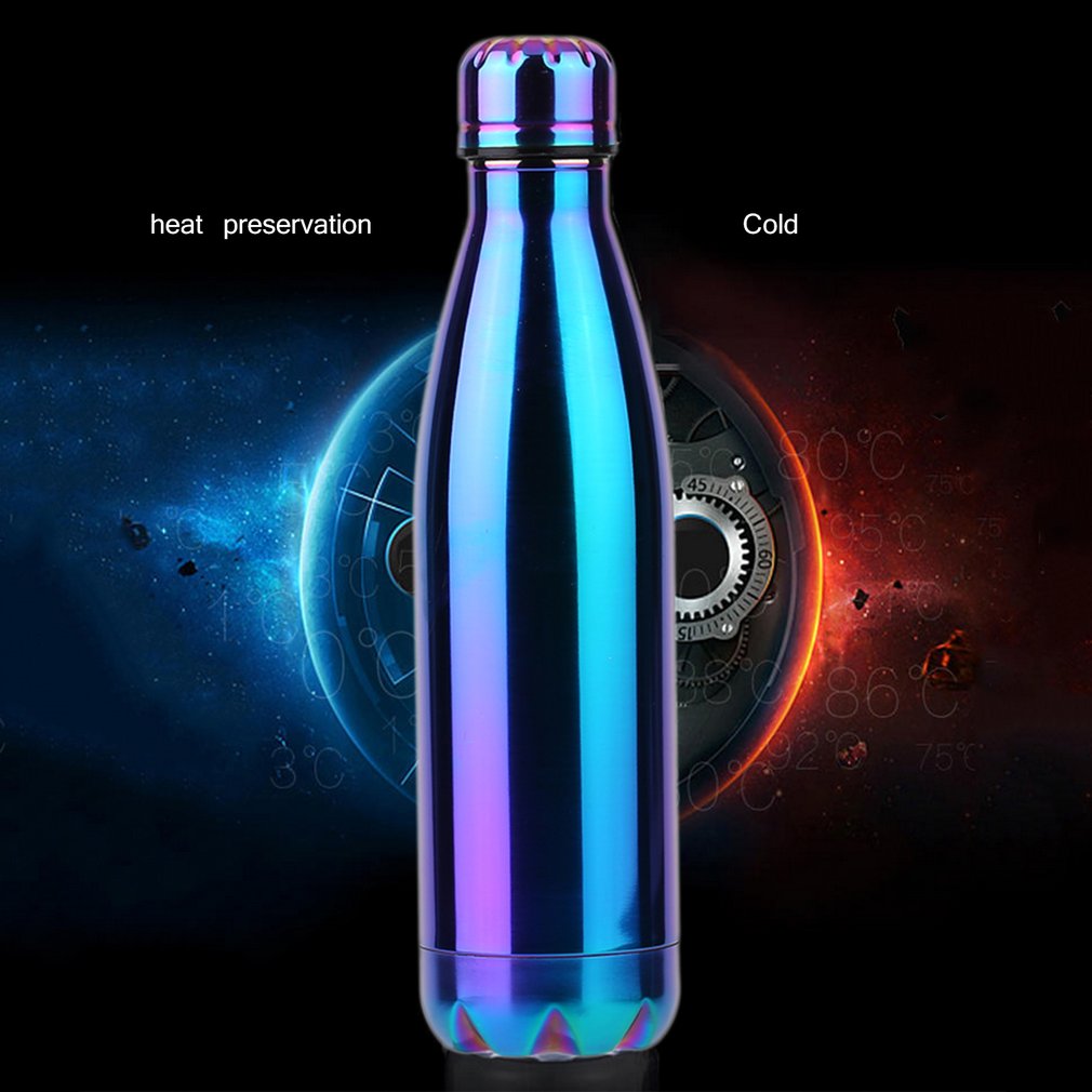 Creative Water Bottle Bowling Shaped Stainless Steel Vacuum Insulated Bottle 500ML - Purple