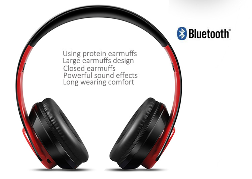 SG8 Foldable Wireless Bluetooth Headphones Support FM Radio TF Card for Phone Tablet - Blue + Black