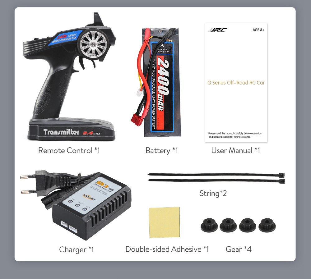 JJRC Q48 THUNDER 2.4G 1:10 4WD Waterproof Brushless 70km/h Off-road RC Car Monster Truck RTR - Red