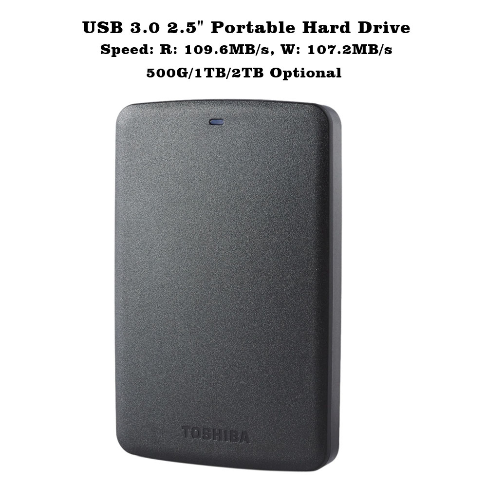 Toshiba HDTB305YK3AA 500GB Portable Mobile External HDD USB 3.0 2.5 Inch Desktop Hard Disk Drive - Black
