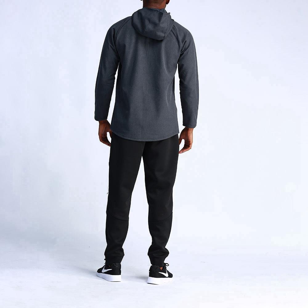 T65 Men Hooded Casual Coat Sport Fitness Active Jacket Size M - Dark Grey