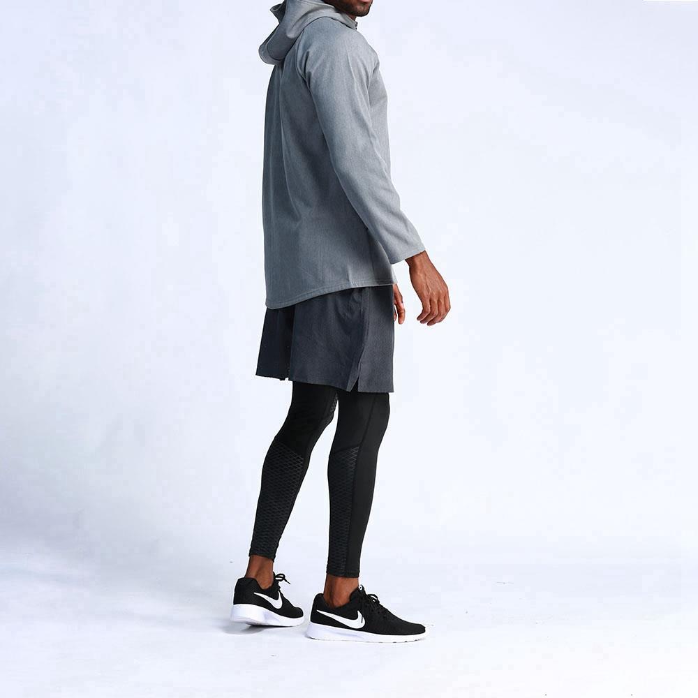 T65 Men Hooded Casual Coat Sport Fitness Active Jacket Size XXL - Grey