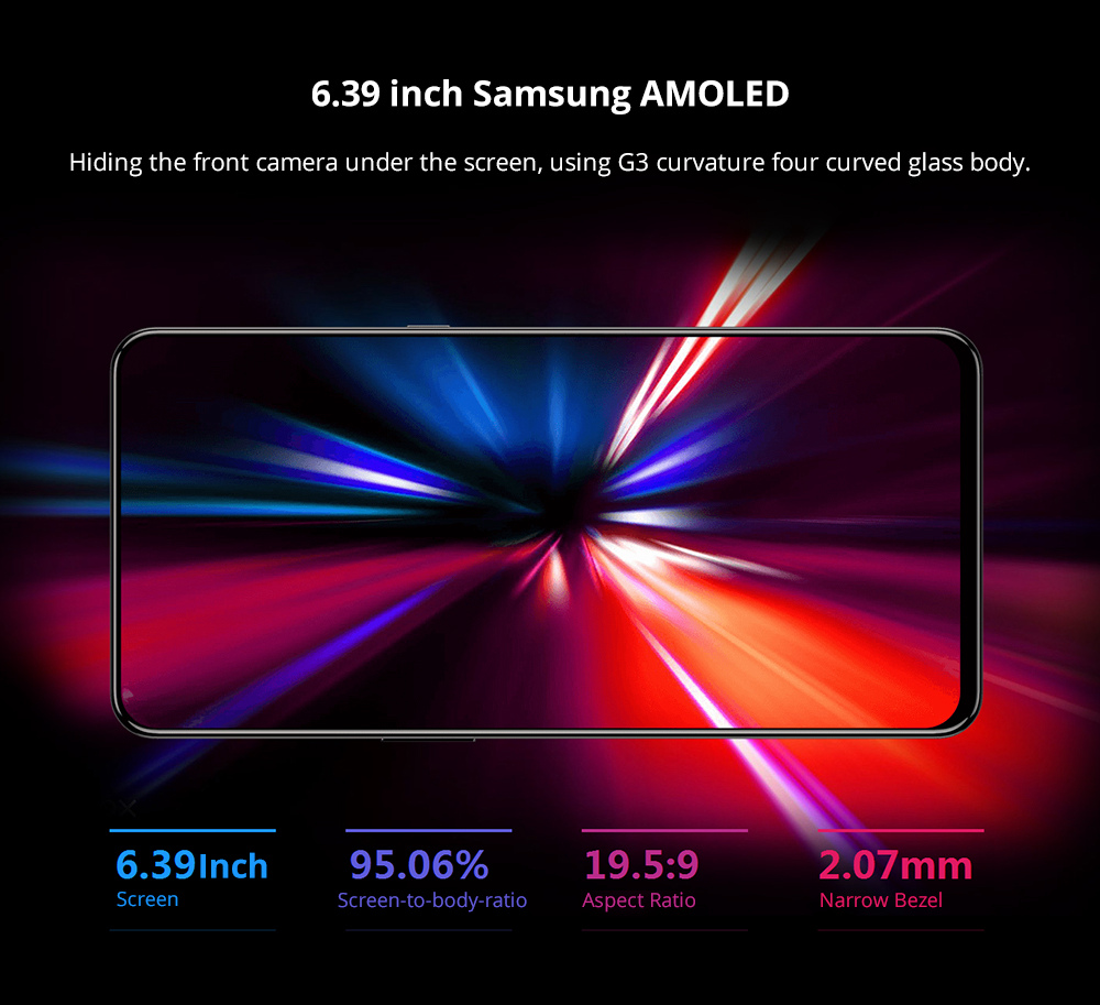 Lenovo Z5 Pro 6.39 Inch 4G LTE Smartphone Snapdragon 710 6GB 128GB 24.0MP+16.0MP Dual Rear Cameras ZUI 10 In-display Fingerprint Type-C - Black