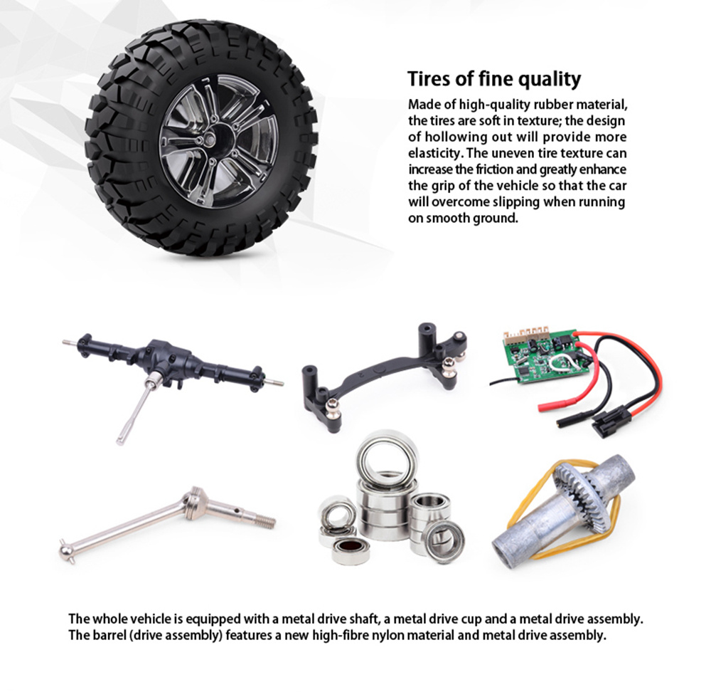 SUBOTECH BG1521 Golory 2.4G 1:14 4WD Brushed Off-road RC Car RTR - Gray