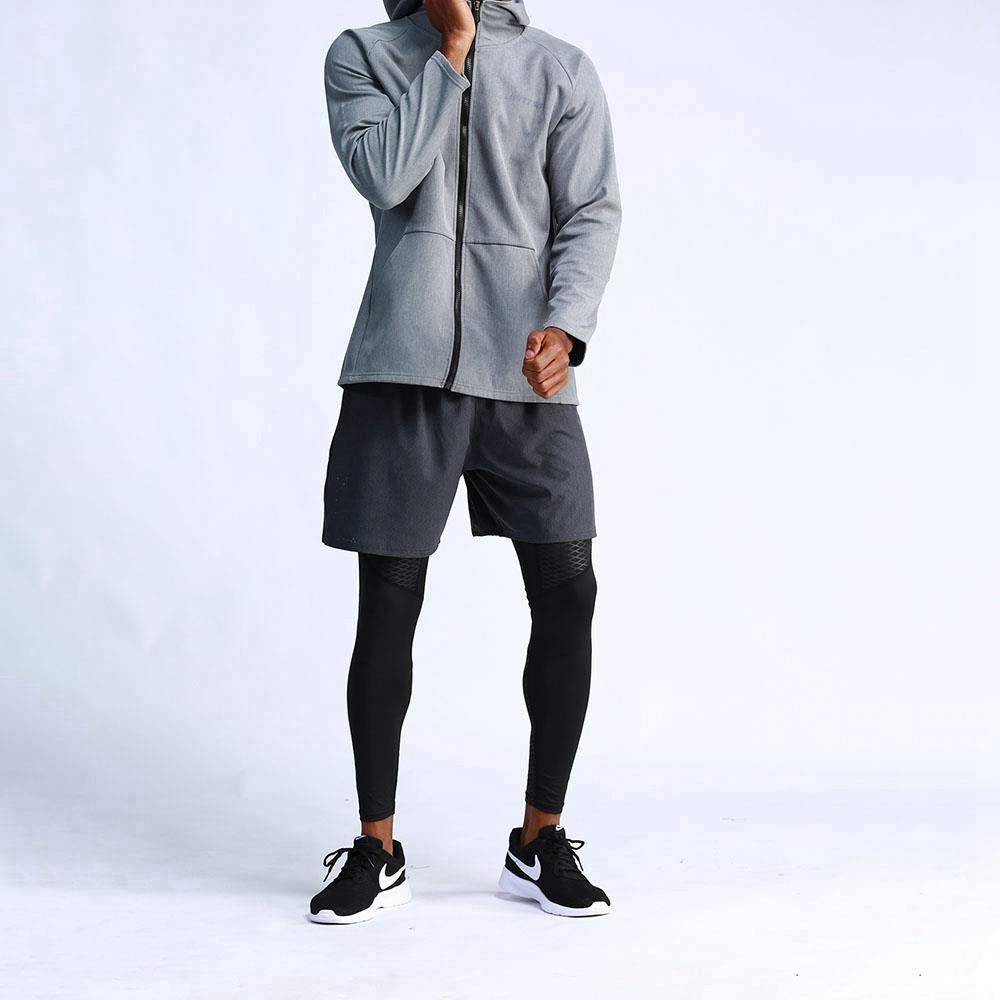 T65 Men Hooded Casual Coat Sport Fitness Active Jacket Size XL - Grey