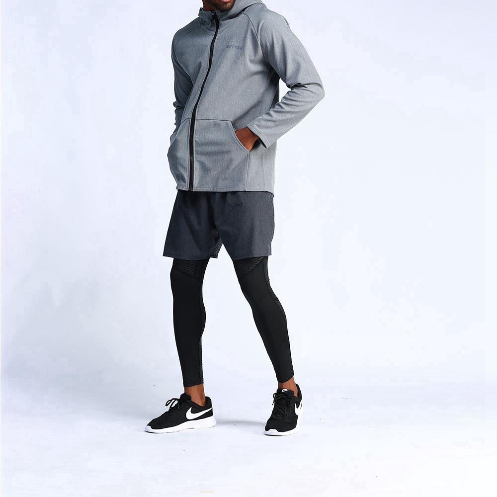T65 Men Hooded Casual Coat Sport Fitness Active Jacket Size XL - Grey