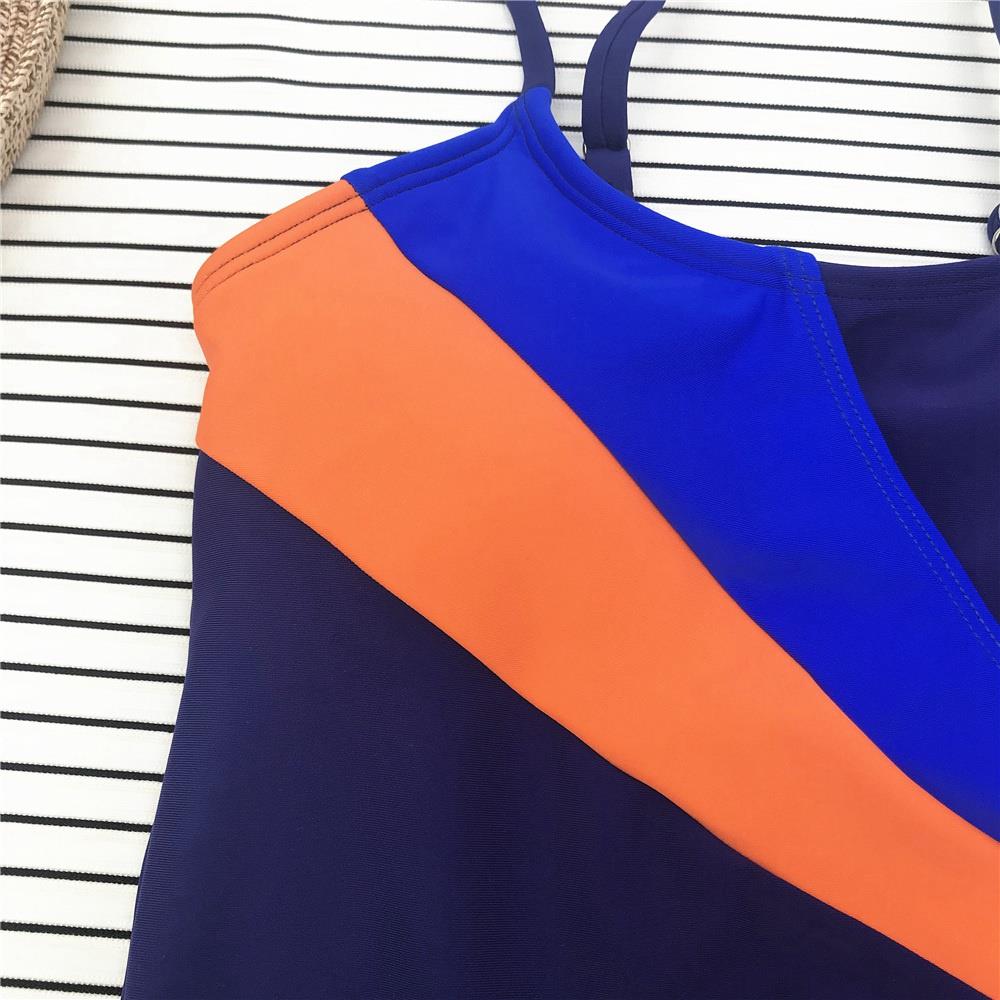 BK90 Women One-piece Hight Cut Swimwear Size S - Navy Blue