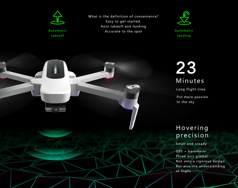 Hubsan H117S Zino 4K GPS 5G WIFI FPV RC Drone With 3-Axis Gimbal White - Portable Version
