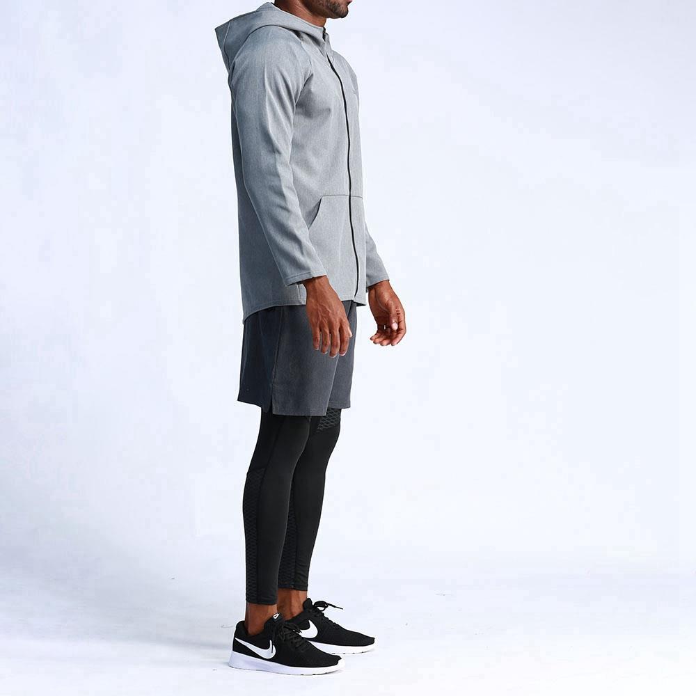 T65 Men Hooded Casual Coat Sport Fitness Active Jacket Size XXL - Grey