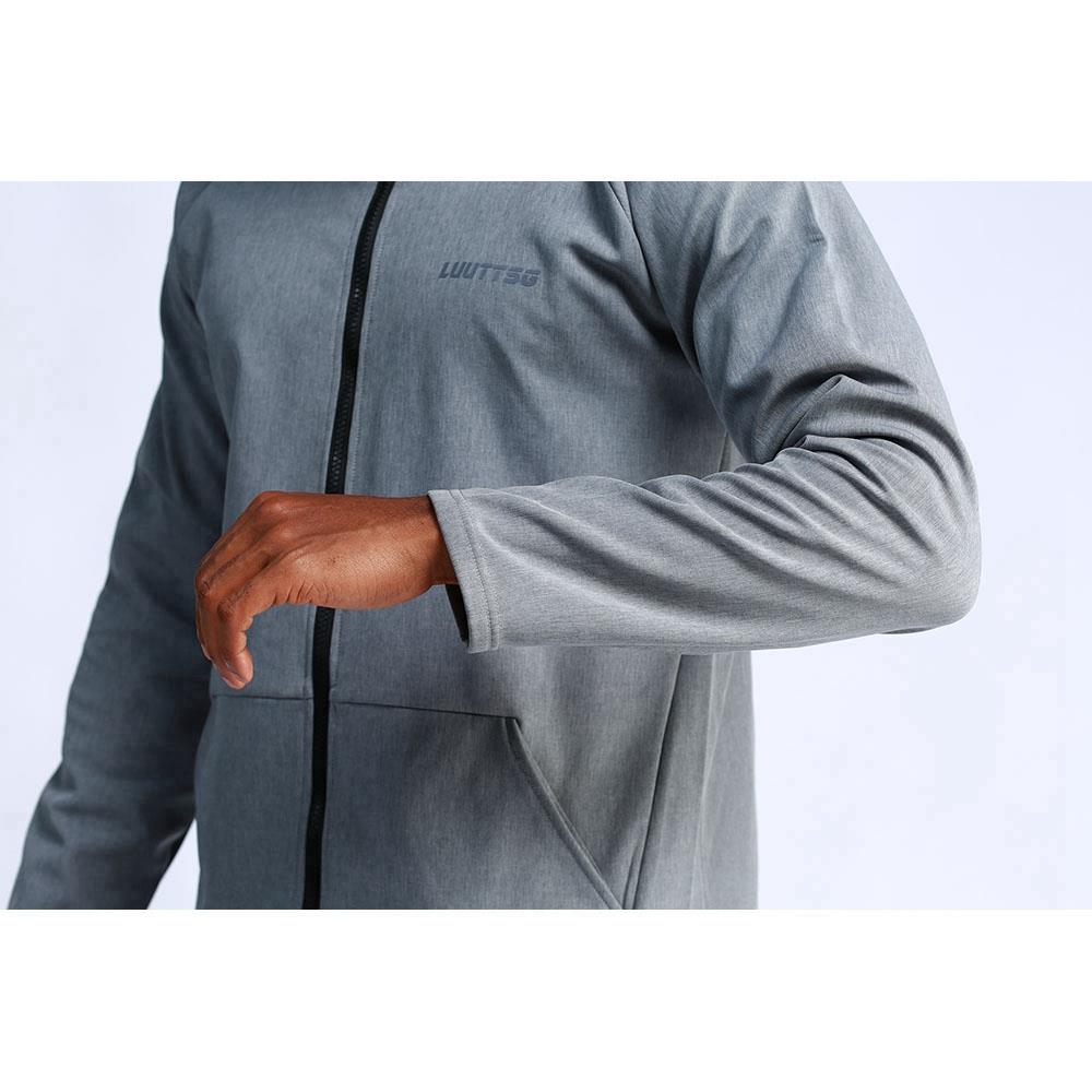 T65 Men Hooded Casual Coat Sport Fitness Active Jacket Size XXL - Grey