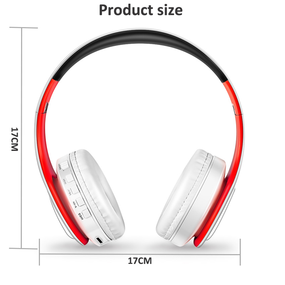 M3 Foldable Wireless Bluetooth Headphones Stereo Sound Support TF Card FM - Orange + White