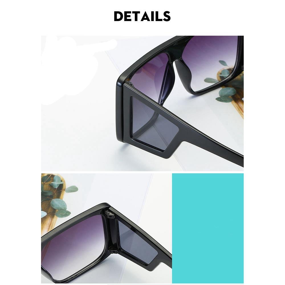 S9010 Unisex Classic Polarized Sunglasses Vintage Square Mirror UV400 - Blue + Pink