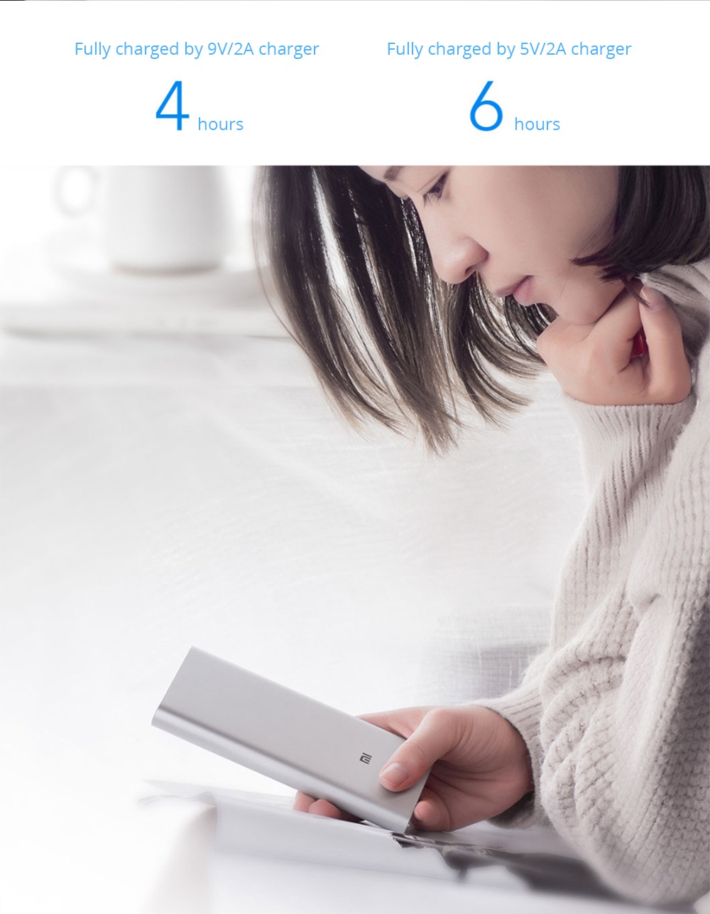 Xiaomi Mi3 10000mAh Power Bank USB-C Two-way Fast Charge - Silver