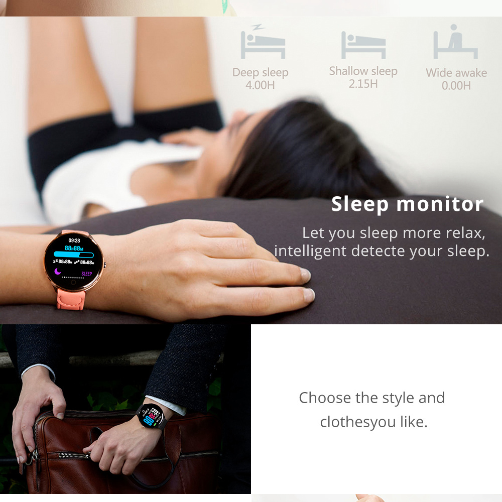 Makibes T4 Pro Smart Watch 1.3 Inch TFT Screen IP67 Heart Rate Blood Pressure Oxygen Sleep Monitor Silicone Strap - Pink