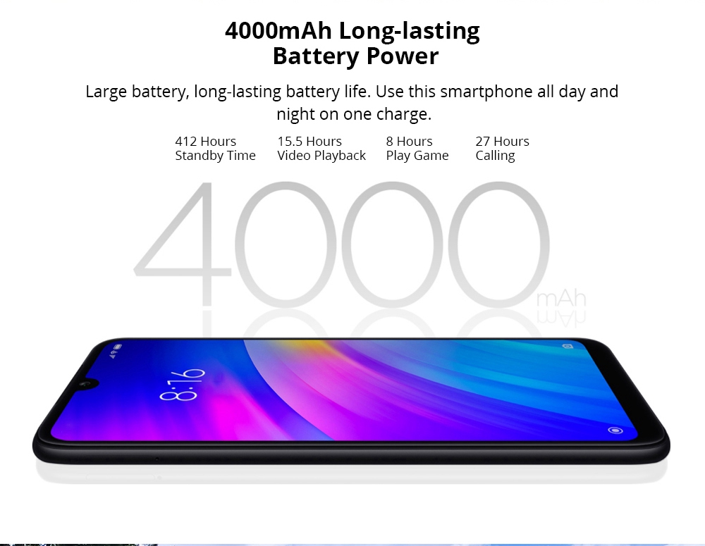 Xiaomi Redmi 7 6.26 Inch 4G LTE Smartphone Snapdragon 632 3GB 32GB 12.0MP+2.0MP Dual Cameras MIUI 10 Touch ID IR Remote Control Global Version - Black