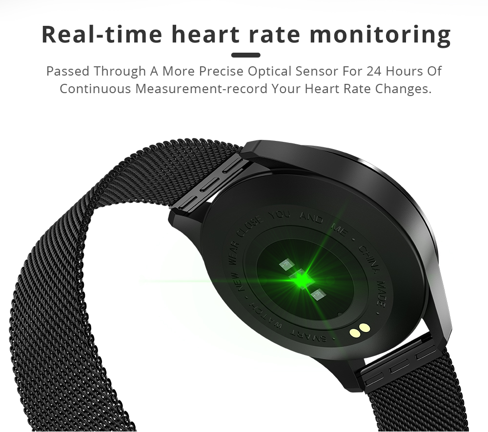 Makibes T5 Smart Watch 1.22 Inch TFT Screen IP67 Heart Rate Blood Pressure Sleep Monitor 230mAh Battery PU Strap - Black